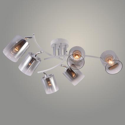 Люстра XA1682/6 WH+WOOD белый 6х60W E27 d850 h270, HN25